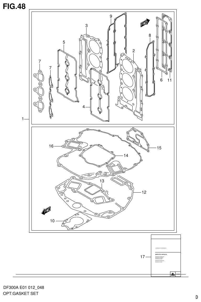 Suzuki DF300AP OPT:GASKET SET (DF300A E40) parts diagram